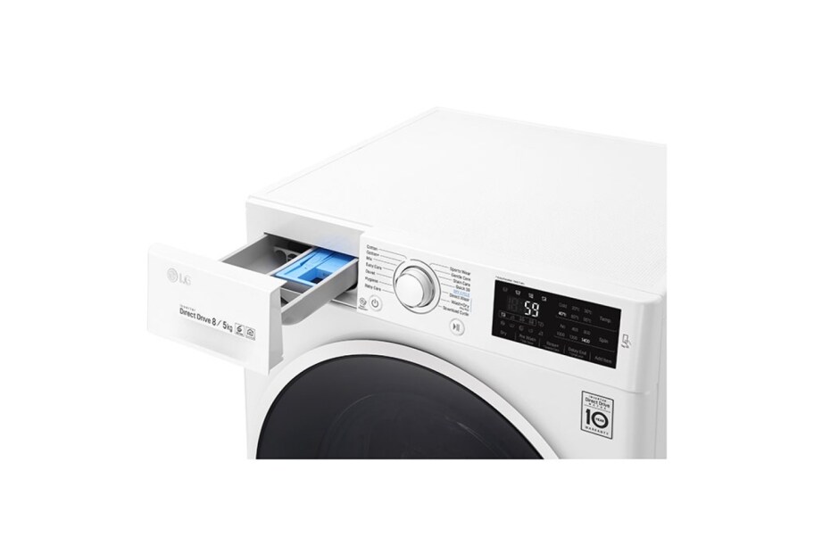 LG 1-8 kg / 1-5 kg 6 Motion Direct Drive vask/tørkmaskin, NFC, energiklasse A, F4J6TM0W, thumbnail 3