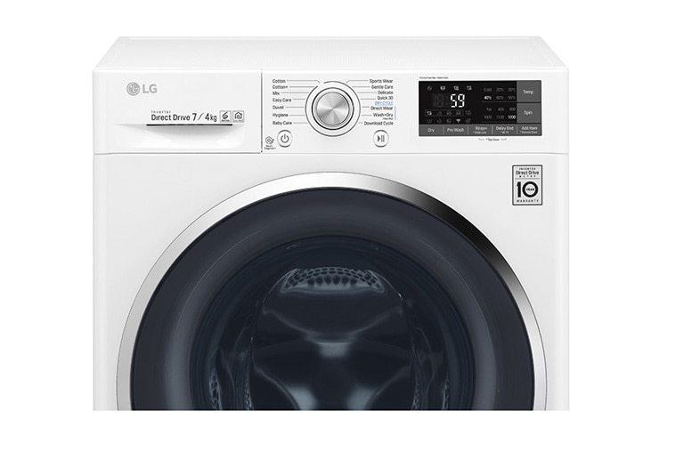 LG 1-7 kg / 1-4 kg 6 Motion Direct Drive vask/tørkmaskin, 45cm dyp, Wi-Fi, energiklasse B, W3J7HM2W, thumbnail 14