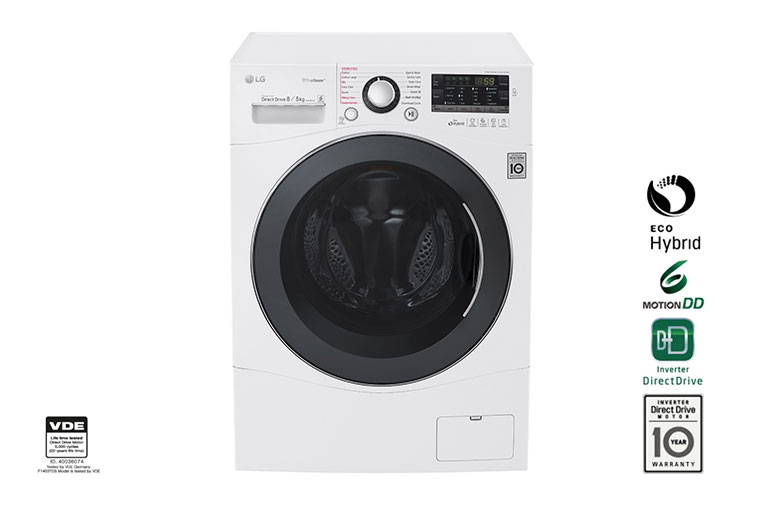 LG 1-8 kg / 1-5 kg True Steam™ 6 Motion Direct Drive vask/tørkmaskin, F14A8YD2, thumbnail 1