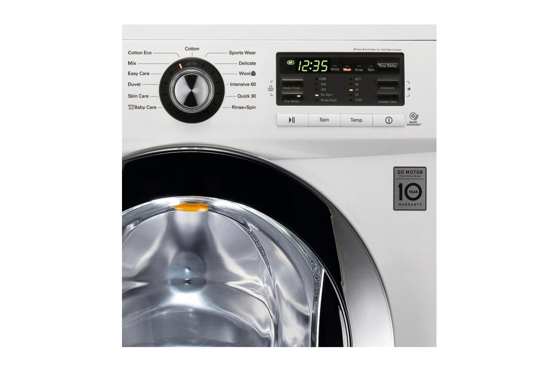 LG 1-12 kg / 1-8 kg True Steam™ 6 Motion Direct Drive vask/tørk maskin, FH128TWH, thumbnail 2