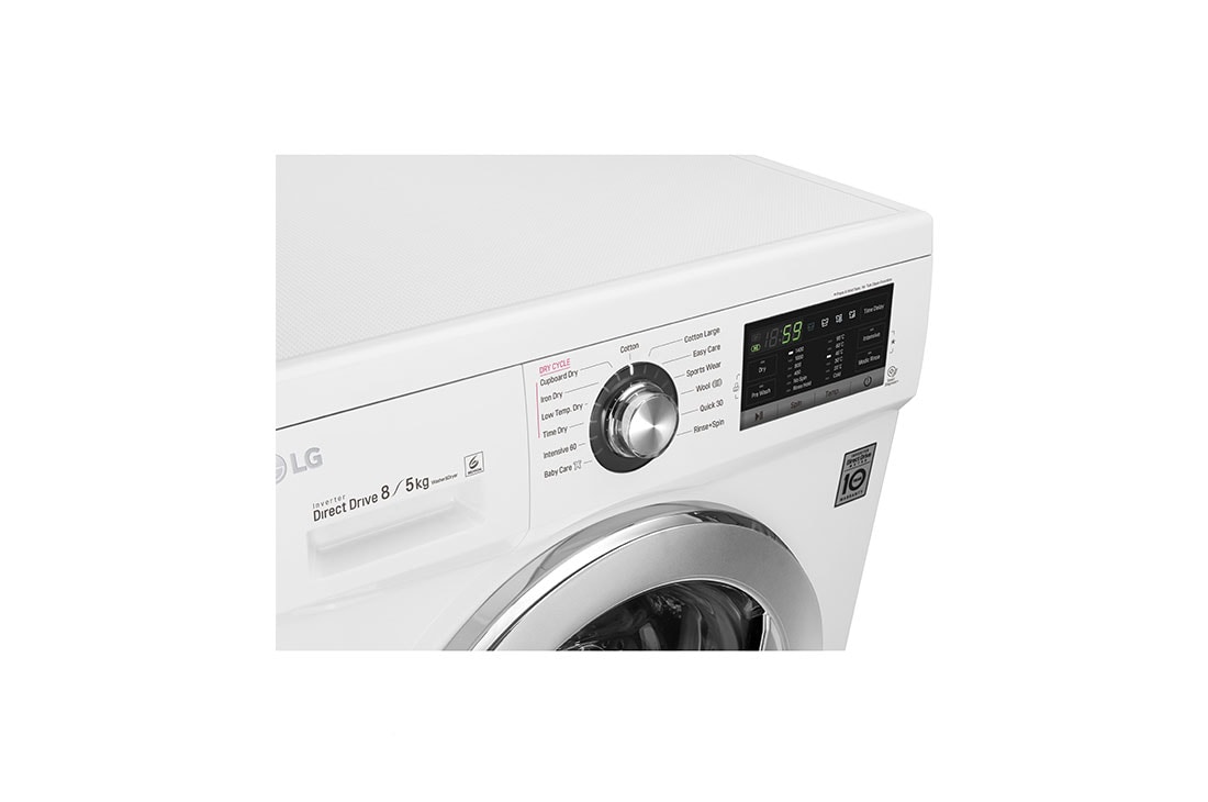 LG 1-8 kg / 1-5 kg 6 Motion Direct Drive Kombinerad tvätt/tork og energiklass A, FH4G6TDM2R, thumbnail 8