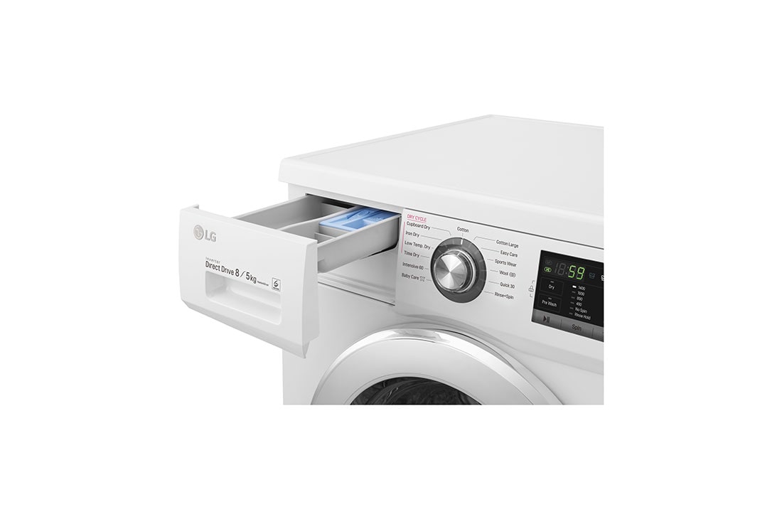 LG 1-8 kg / 1-5 kg 6 Motion Direct Drive Kombinerad tvätt/tork og energiklass A, FH4G6TDM2R, thumbnail 9