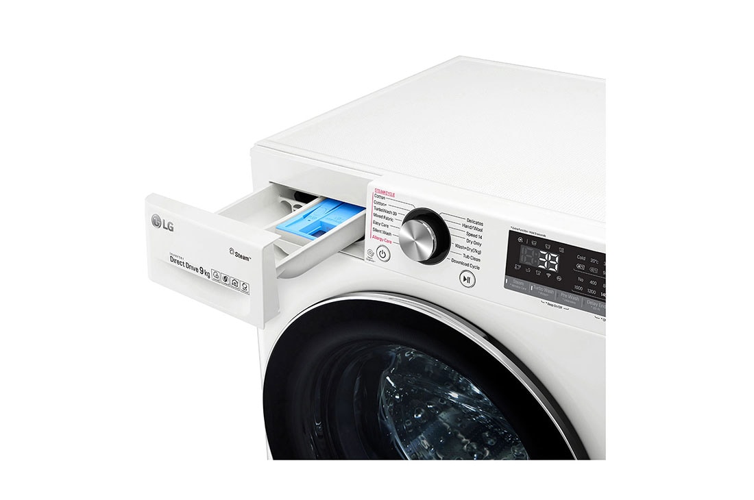 LG  1-9 kg Steam+, TurboWash360™, AI DD og Wi-Fi, FV90VNS2Q, thumbnail 12