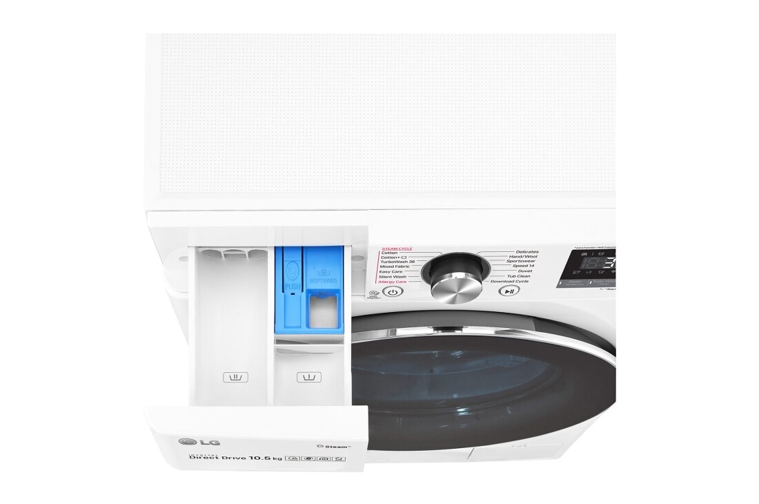 LG 1-10.5 kg Steam+, TurboWash360™, AI DD og Wi-Fi, FV90JNS2Q, thumbnail 6