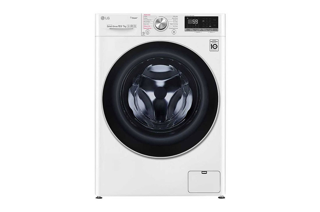 LG 1-10.5 kg / 1-7 kg Vask/tørk maskin med Steam+,  AI DD og TurboWash™. Wi-Fi , W4DV710S1W