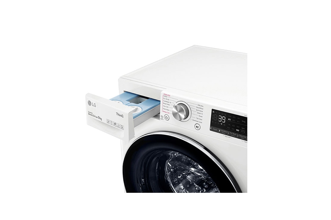 LG 9 kg Vaskemaskin(Hvit) - Auto Dose, Steam, Energiklasse A, TurboWash360™, AI DD™, Smart Diagnosis™ med Wi-Fi, FV94VNS2QA, FV94VNS2QA, thumbnail 5