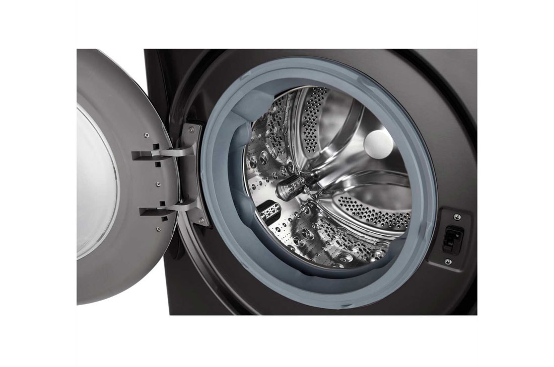 LG 12 kg Vaskemaskin(Svart) - Steam+, Energiklasse A, TurboWash360™, AI DD™, Smart Diagnosis™ med Wi-Fi, FV90BNS2BE, thumbnail 3