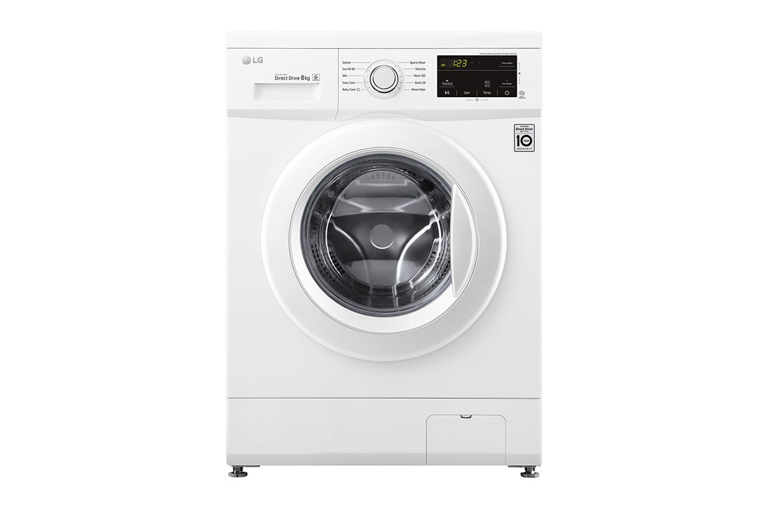 LG 8 kg Vaskemaskin(Hvit) - Energiklasse D, 6 Motion Direct Drive, Smart Diagnosis™ , P4AMTN0W