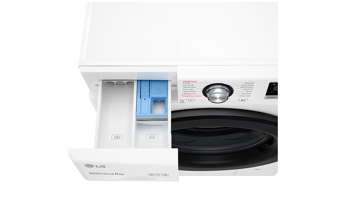 LG 9 kg Vaskemaskin(Hvit) - Energiklasse B, AI DD™, Steam™, Smart Diagnosis, FV50VNS3E, thumbnail 6