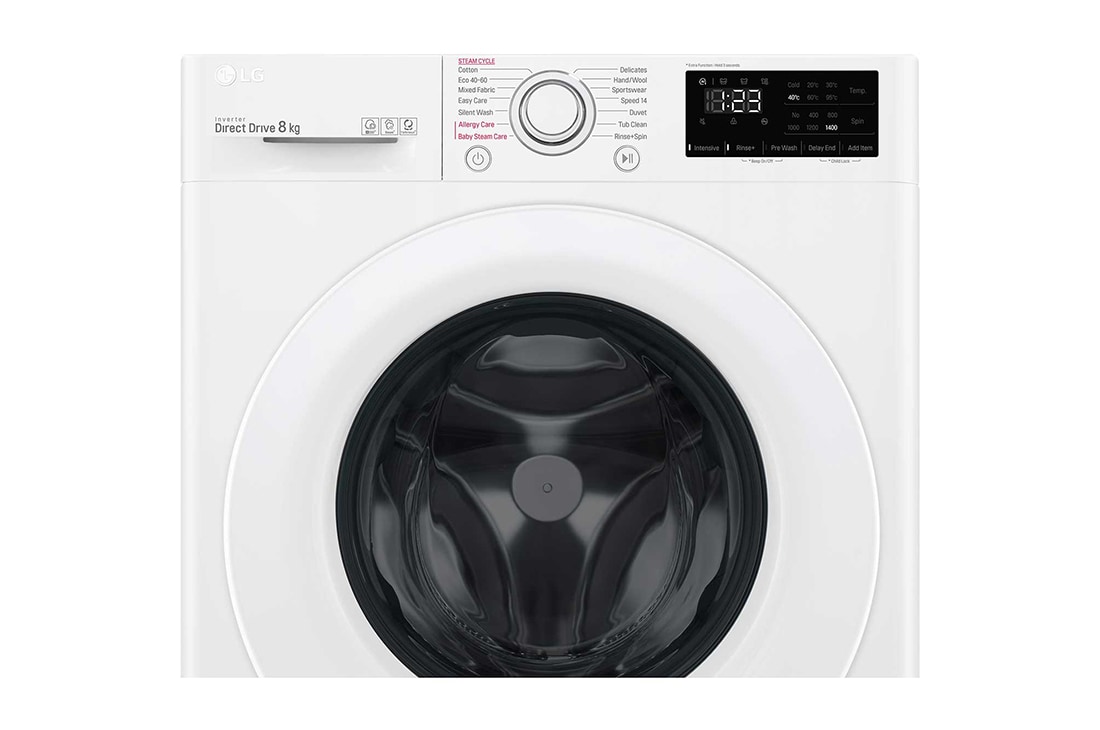LG  8 kg Vaskemaskin(Hvit) - Energiklasse C, AI DD™, Steam™, Smart Diagnosis, FV30TNS0E, thumbnail 4