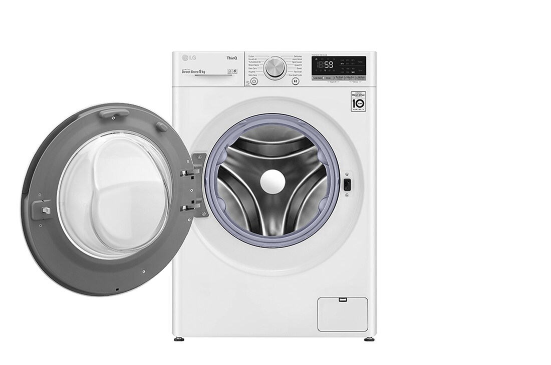LG  9 kg Vaskemaskin(Hvit) - Energiklasse D, TurboWash™, AI DD™, Smart Diagnosis™ med Wi-Fi, P4AQVN1W, thumbnail 2
