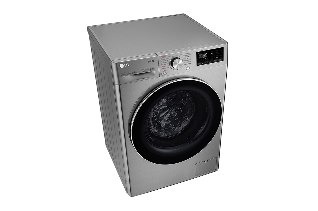 LG 9 kg / 6 kg Kombinert vaskemaskin/tørketrommel(Grafitt) - Steam, Energiklasse E, TurboWash™, AI DD™, Smart Diagnosis™ med Wi-Fi, CV70V6S2BE, thumbnail 8