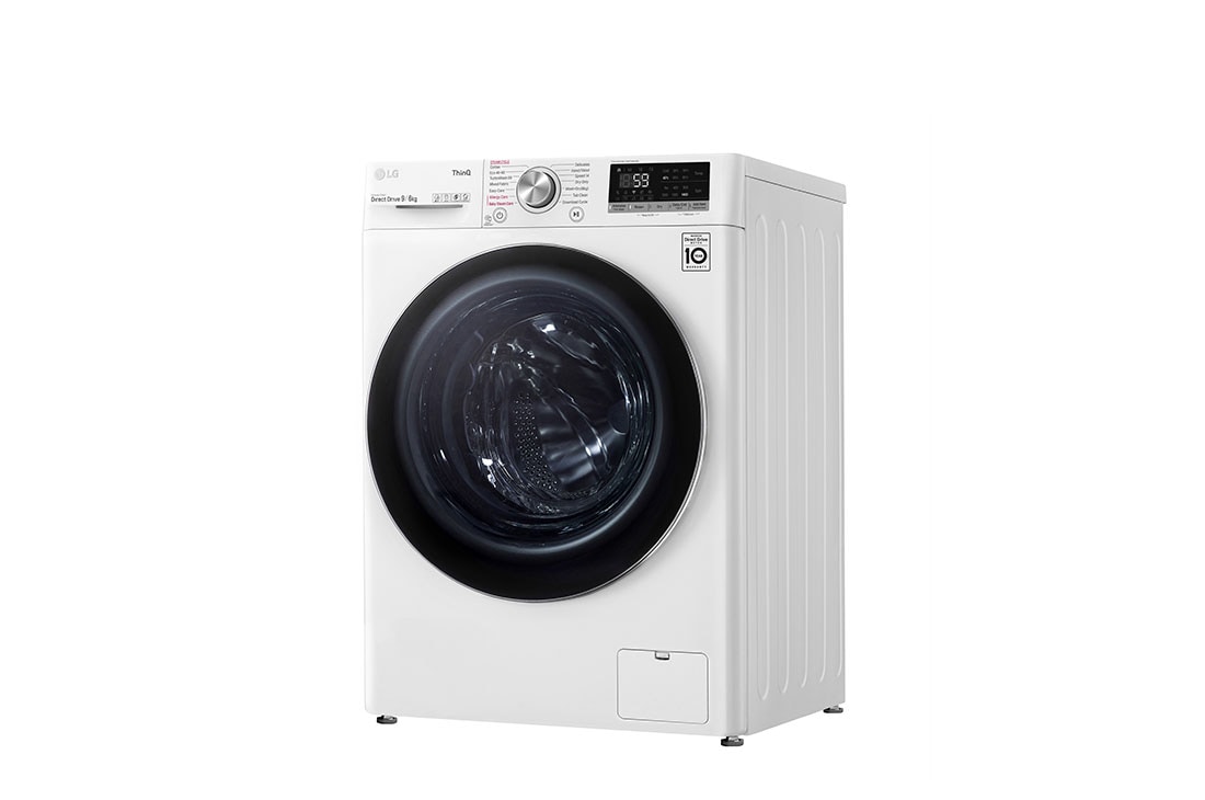 LG 9 kg / 6 kg Kombinert vaskemaskin/tørketrommel(Hvit) - Steam, Energiklasse E, TurboWash™, AI DD™, Smart Diagnosis™ med Wi-Fi, CV50V6S2EE, CV50V6S2EE, thumbnail 12