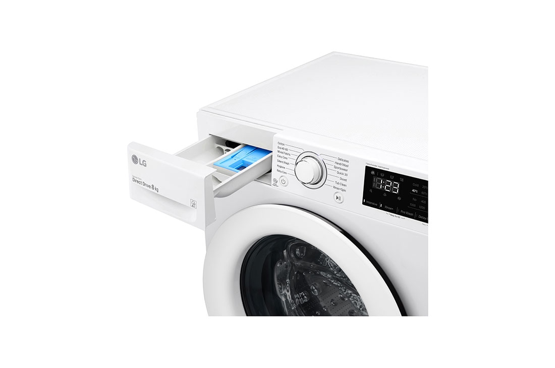 LG 8 kg Vaskemaskin(Hvit) - Energiklasse D, AI DD™, Smart Diagnosis, F4WP208N0W, thumbnail 5