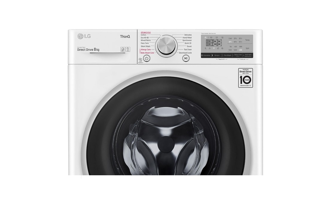 LG  8 kg Vaskemaskin(Hvit) - Energiklasse D, AI DD™, Smart Diagnosis™ med Wi-Fi, W4WV408S1W, thumbnail 4