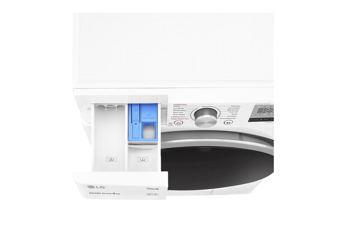 LG  8 kg Vaskemaskin(Hvit) - Energiklasse D, AI DD™, Smart Diagnosis™ med Wi-Fi, W4WV408S1W, thumbnail 6