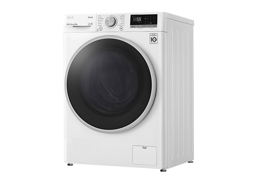 LG 8 kg Vaskemaskin(Hvit) - Energiklasse D, TurboWash™, AI DD™, Smart Diagnosis™ med Wi-Fi, K4WV508N1W, thumbnail 11