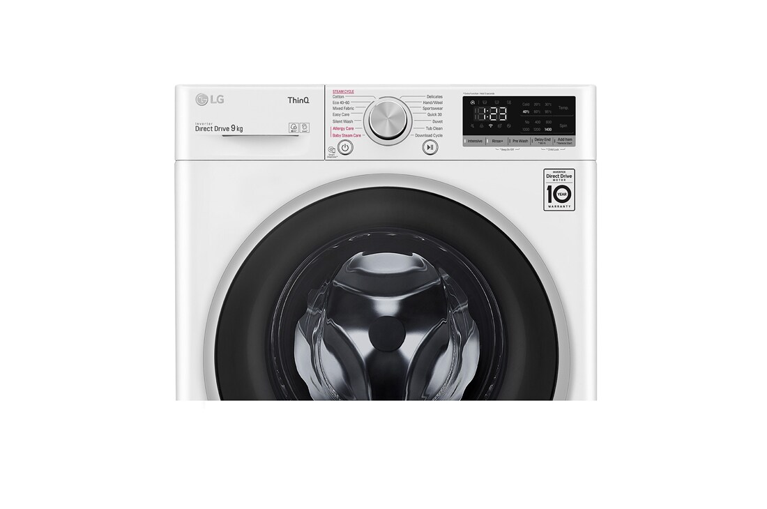 LG  9 kg Vaskemaskin(Hvit) - Steam, Energiklasse D, AI DD™, Smart Diagnosis™ med Wi-Fi, K4WV409S1W, thumbnail 4