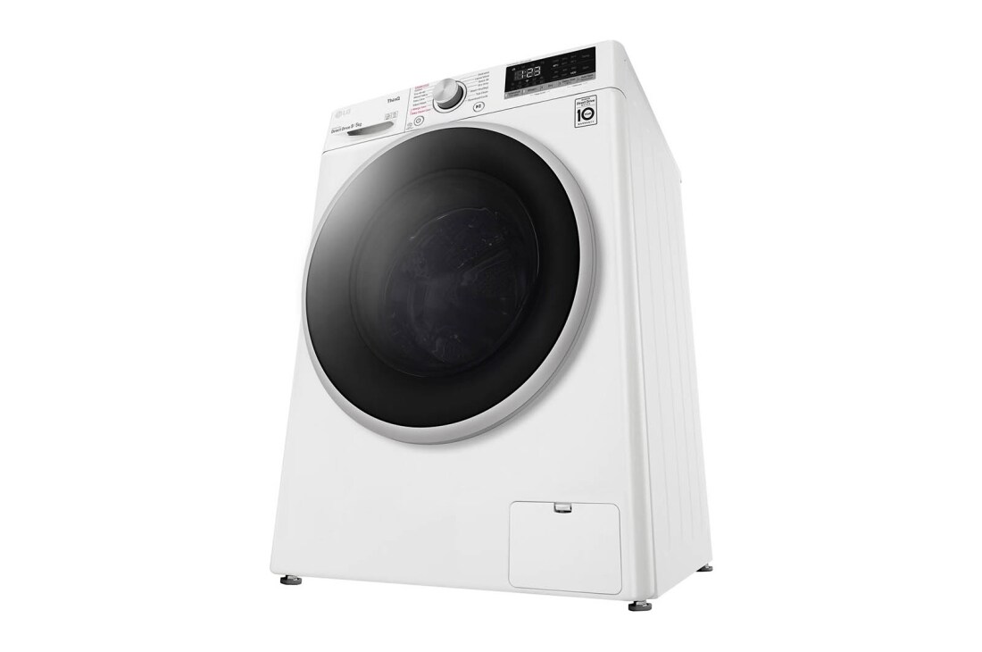 LG 9 kg / 5 kg Kombinert vaskemaskin/tørketrommel(Hvit) - Steam, Energiklasse E, AI DD™, Smart Diagnosis™ med Wi-Fi, F4DV509S1W, thumbnail 9