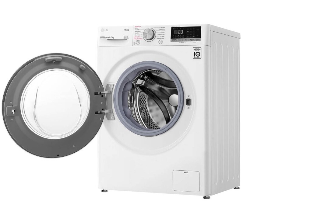 LG 9 kg / 5 kg Kombinert vaskemaskin/tørketrommel(Hvit) - Steam, Energiklasse E, AI DD™, Smart Diagnosis™ med Wi-Fi, F4DV509S1W, thumbnail 13