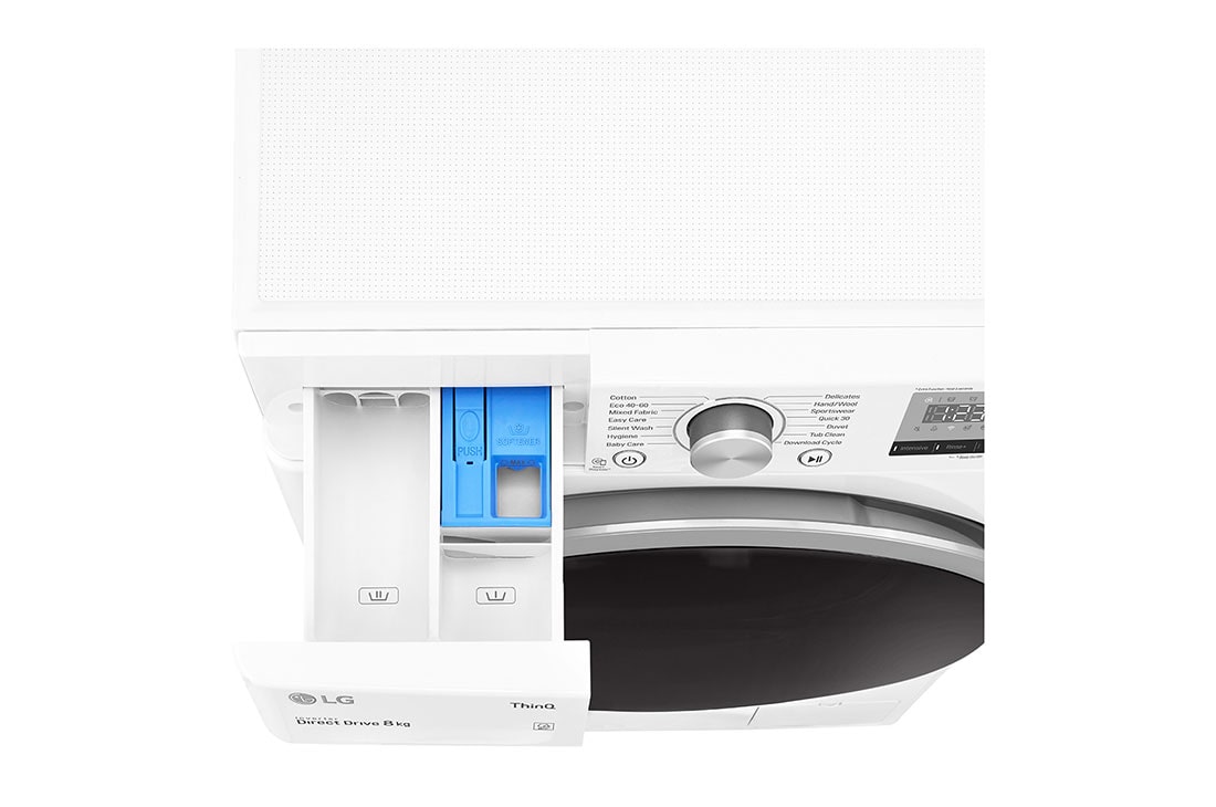 LG 8 kg Vaskemaskin(Hvit), Energiklasse D, AI DD™ , Smart Diagnosis™ med Wi-Fi, F4WV409N1W, F4WV409N1W, thumbnail 7