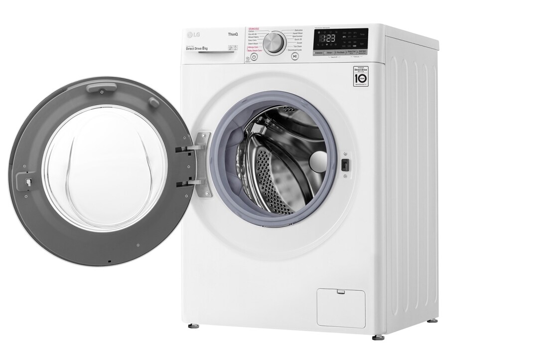 LG 8 kg Vaskemaskin(Hvit) - Steam, Energiklasse D, AI DD™, Smart Diagnosis™ med Wi-Fi, K4WV408S1W, thumbnail 12