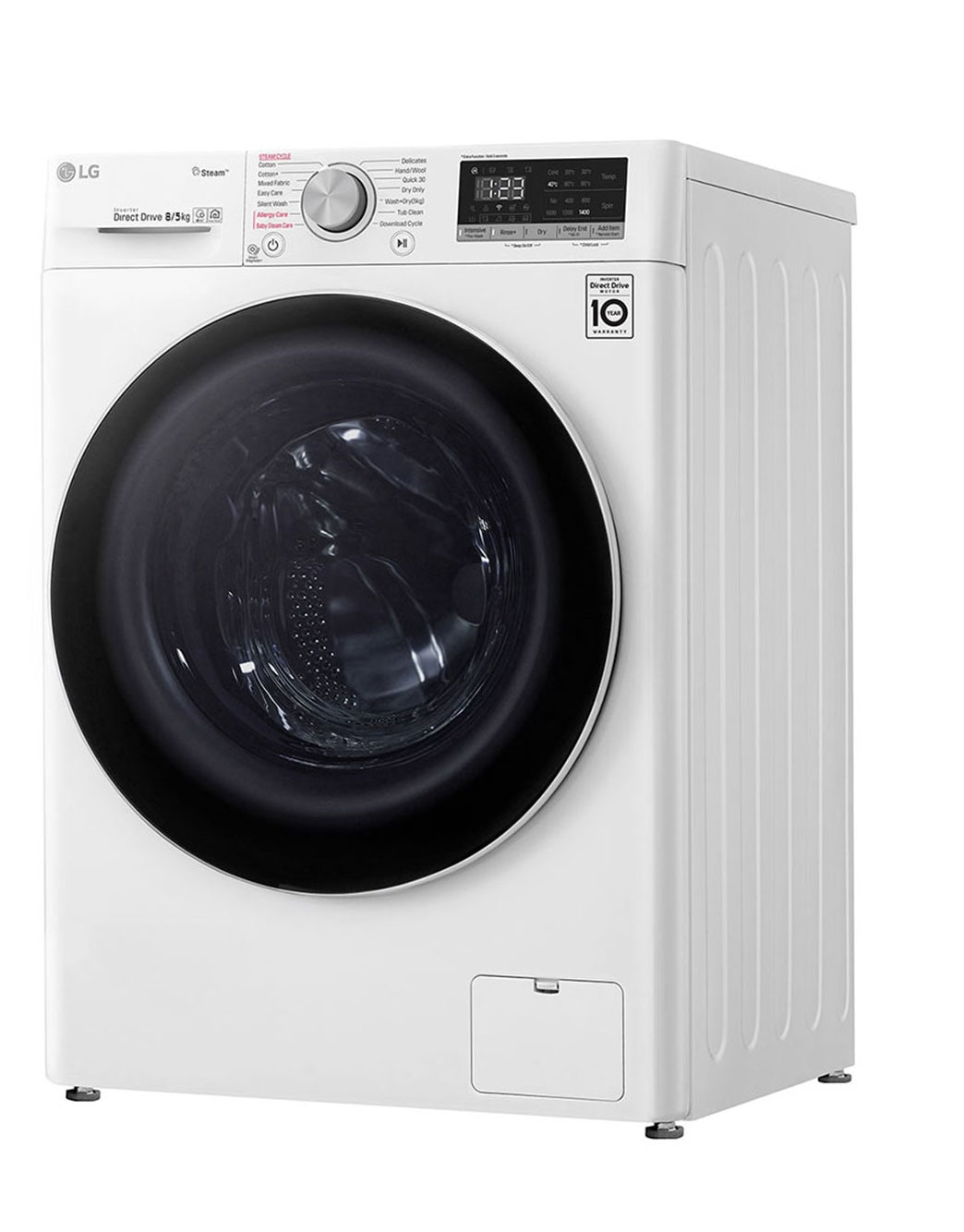 8 kg / 5 kg Kombinert vaskemaskin/tørketrommel(Hvit) - Steam, Energiklasse  E, AI DD™, Smart Diagnosis™ med Wi-Fi