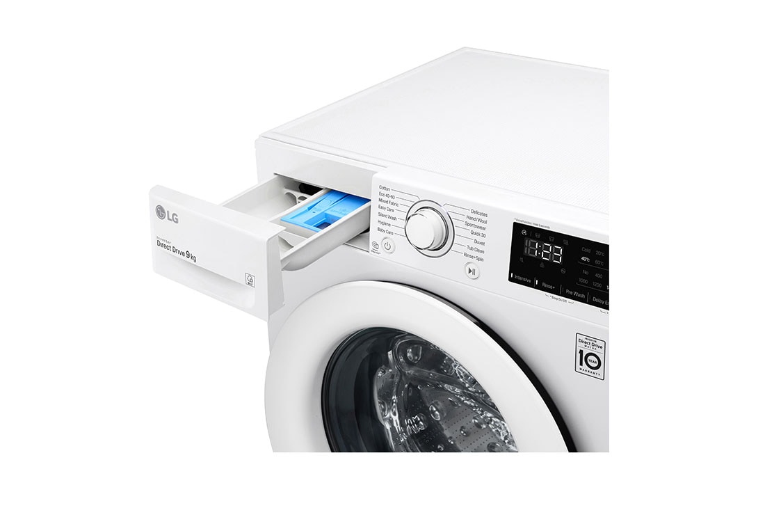 LG  9 kg Vaskemaskin(Hvit) - Energiklasse D, AI DD™, Smart Diagnosis, F4WP209N0W, thumbnail 5