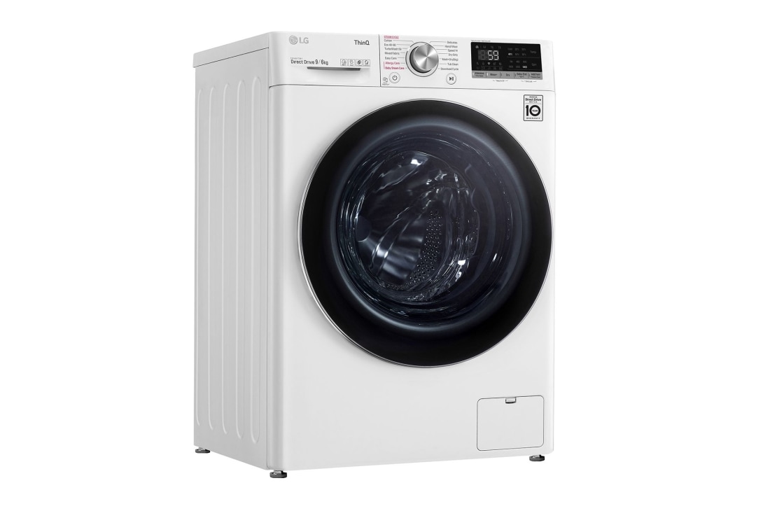 LG 9 kg / 6 kg Kombinert vaskemaskin/tørketrommel(Hvit) - Energiklasse E, Steam™, TurboWash™ , Smart Diagnosis med Wi-fi, W4DV709H1W, thumbnail 11