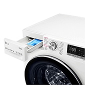 LG 10.5 kg / 7 kg Kombinert vaskemaskin/tørketrommel(Hvit) - Energiklasse E, Steam, TurboWash™, AI DD™, Smart Diagnosis with Wi-Fi, K4DV710H2W, K4DV710H2W, thumbnail 5