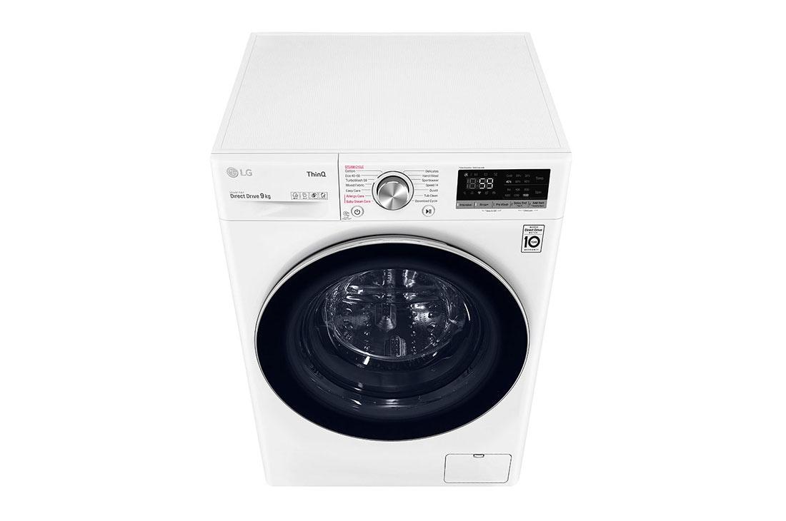 LG 9 kg Vaskemaskin(Hvit) - Energiklasse B, Steam, TurboWash™, AI DD™, Smart Diagnosis™ med Wi-Fi, F6WV709S1W, F6WV709S1W, thumbnail 9