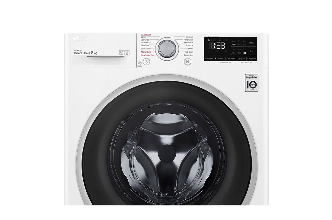LG 8 kg Vaskemaskin(Hvit) - Steam, Energiklasse C, AI DD™, Smart Diagnosis™, W4WV408S1WE, thumbnail 4