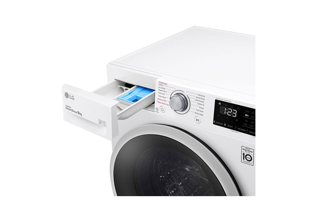 LG 8 kg Vaskemaskin(Hvit) - Steam, Energiklasse C, AI DD™, Smart Diagnosis™, W4WV408S1WE, thumbnail 5