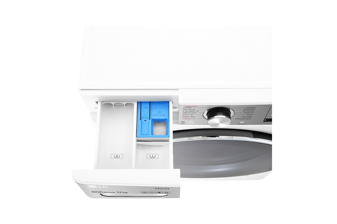LG 12 kg Vaskemaskin(Hvit) - Steam, Energiklasse A, TurboWash360™, AI DD™, Smart Diagnosis™ med Wi-Fi, P4AVBS2WE, P4AVBS2WE, thumbnail 6