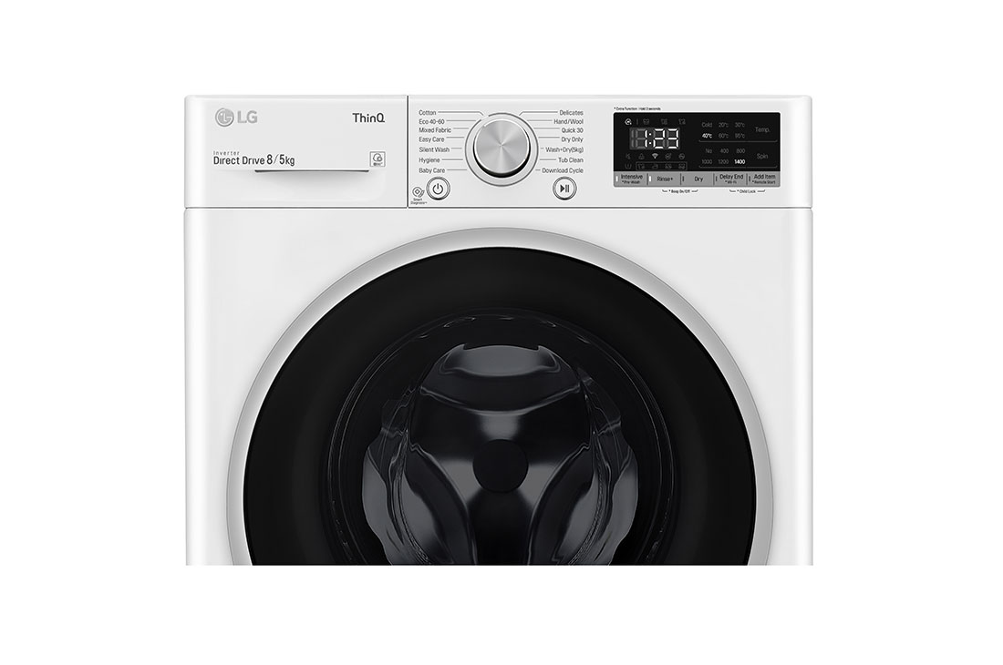 LG 7 kg / 5 kg Kombinert vaskemaskin/tørketrommel(Hvit) - Energiklasse E, AI DD™, Smart Diagnosis™ med Wi-Fi, W2DV507N0WS, W2DV507N0WS, thumbnail 4