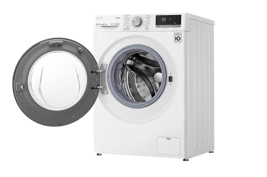 LG 8 kg / 6 kg Kombinert vaskemaskin/tørketrommel(Hvit) - Energiklasse E, AI DD™, Smart Diagnosis™ med Wi-Fi, P4AOTH1WE, P4AOTH1WE, thumbnail 13