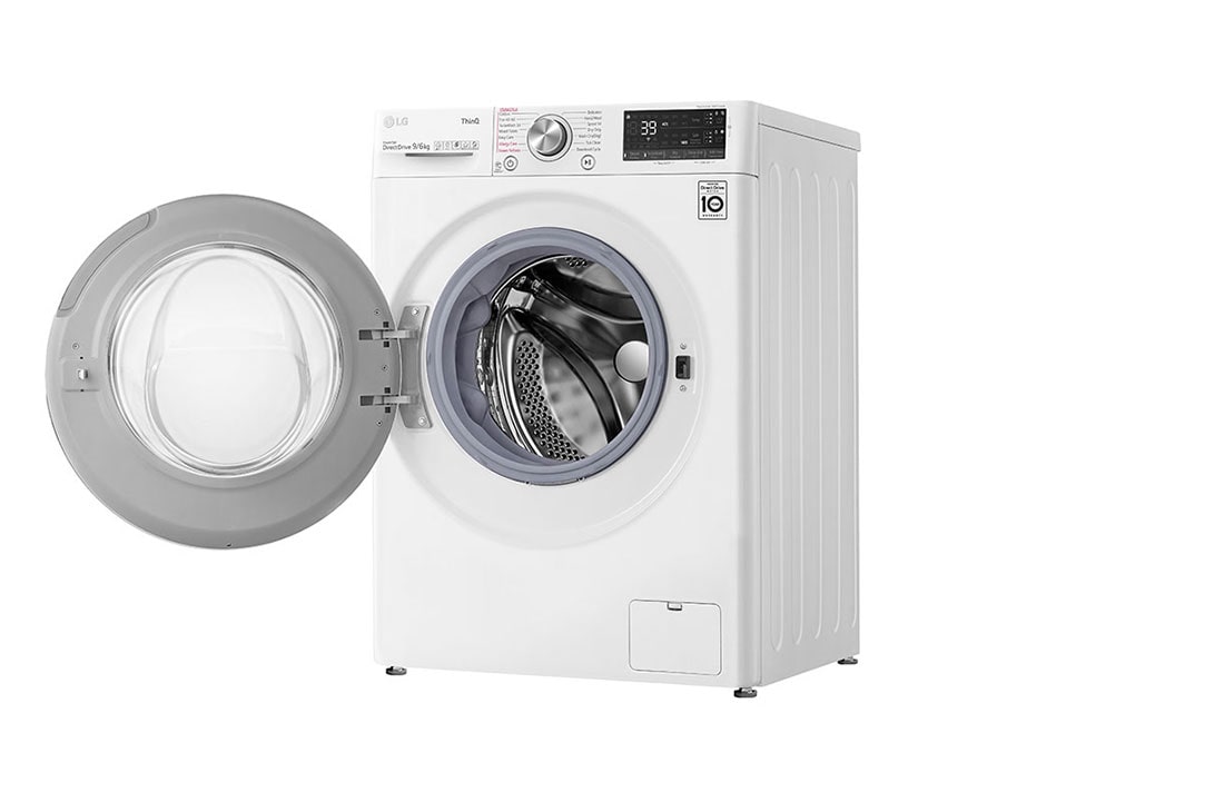 LG 9 kg / 6 kg Kombinert vaskemaskin/tørketrommel(Hvit) - Auto-Dose, Steam, Energiklasse E, TurboWash™360, AI DD™, Smart Diagnosis™ med Wi-Fi, CV90V7S2QA, CV90V7S2QA, thumbnail 13