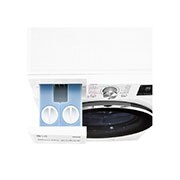 LG 9 kg / 6 kg Kombinert vaskemaskin/tørketrommel(Hvit) - Auto-Dose, Steam, Energiklasse E, TurboWash™360, AI DD™, Smart Diagnosis™ med Wi-Fi, CV90V7S2QA, CV90V7S2QA, thumbnail 6