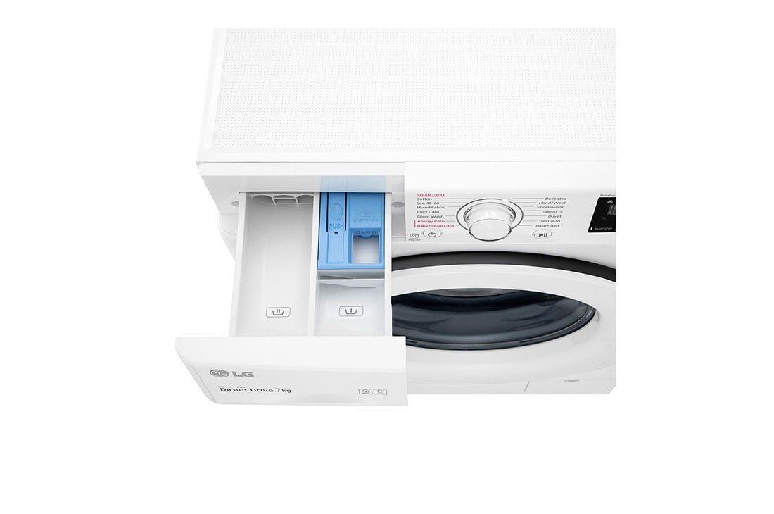 LG 7 kg Vaskemaskin(Hvit) - Energiklasse D, Steam, AI DD™, Smart Diagnosis™, F2WP307S0WS, thumbnail 6