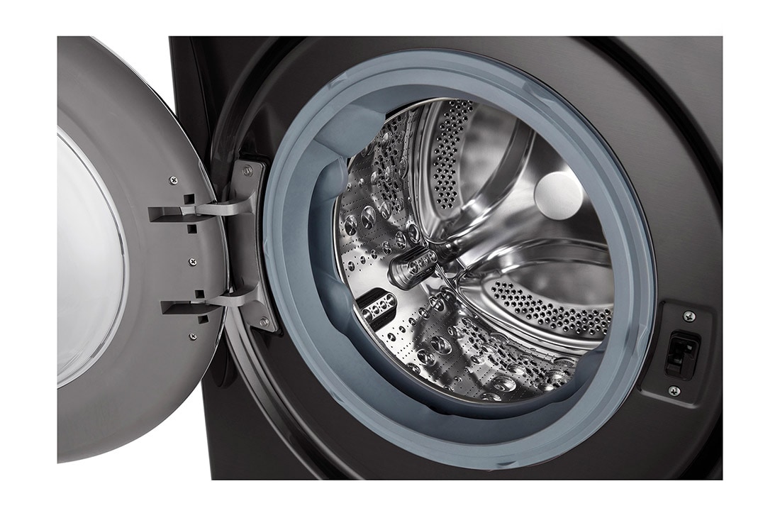 LG 9 kg / 6 kg Kombinert vaskemaskin/tørketrommel(Svart) - Auto-Dose, Steam, Energiklasse E, TurboWash™360, AI DD™, Smart Diagnosis™ med Wi-Fi, CV90V6S2BA, CV90V6S2BA, thumbnail 3