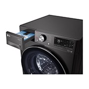LG 9 kg / 6 kg Kombinert vaskemaskin/tørketrommel(Svart) - Auto-Dose, Steam, Energiklasse E, TurboWash™360, AI DD™, Smart Diagnosis™ med Wi-Fi, CV90V6S2BA, CV90V6S2BA, thumbnail 5