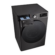 LG 11 kg Vaskemaskin(Svart) - Auto Dose, Steam, Energiklasse A, TurboWash360™, AI DD™, Smart Diagnosis™ med Wi-Fi, top prospect view left with tray, FV94ENS2QA, thumbnail 9