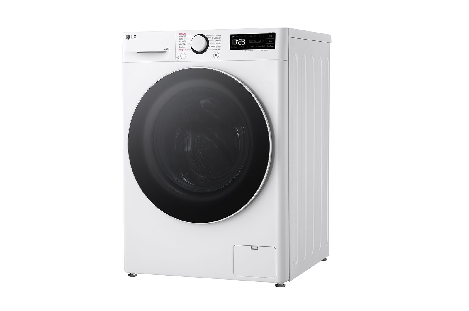 LG 9kg / 6 kg Kombinert vaskemaskin/tørketrommel(Hvit) - Steam, Energiklasse A/D, TurboWash™360, AI DD™, Smart Diagnosis™, Right_Side_View, CV50T6S2E1, thumbnail 12
