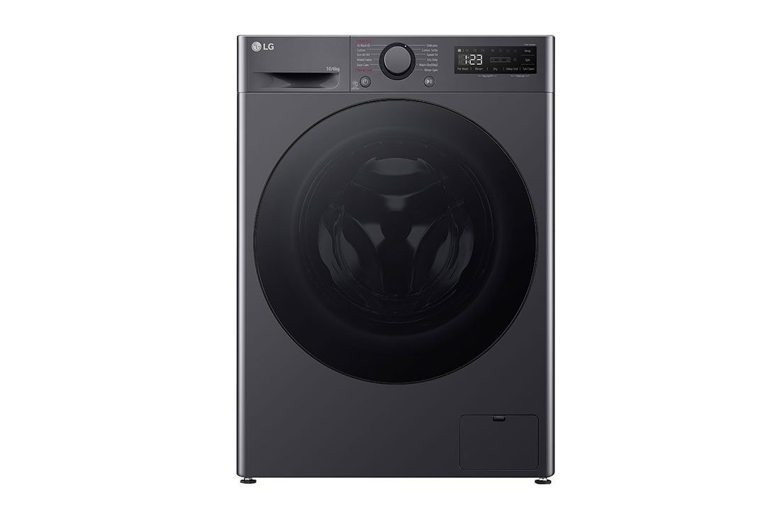 LG 10 kg / 6 kg Kombinert vaskemaskin/tørketrommel(Middle Black) - Steam, Energiklasse A/D, AI DD™, Smart Diagnosis™, F4Y5RRPYJ, F4Y5RRPYJ