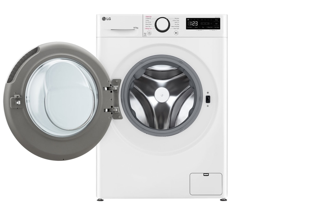 LG Slim 8 kg / 5 kg Kombinert vaskemaskin/tørketrommel(Hvit) - Steam, Energiklasse A/E, AI DD™, Smart Diagnosis™, 47,5cm dybde, Front open, P2Y5PRP0W, thumbnail 2