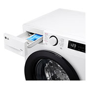 LG 9kg / 6 kg Kombinert vaskemaskin/tørketrommel(Hvit) - Steam, Energiklasse A/D, AI DD™, Smart Diagnosis™, Detergent port view, P4Y5VRP6W, thumbnail 4