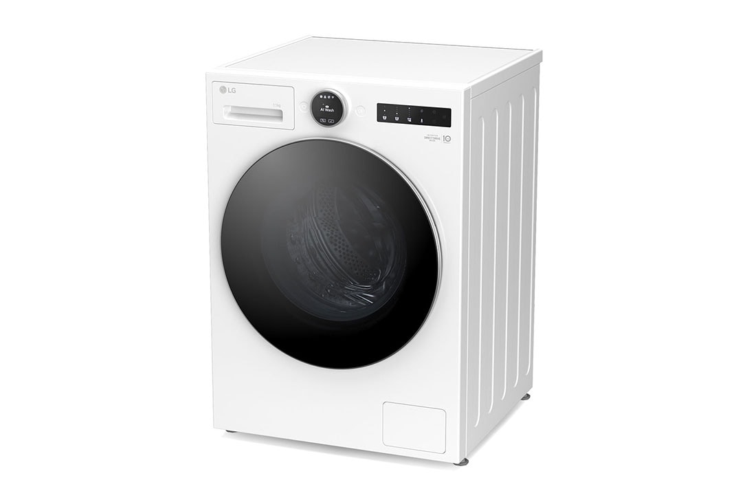LG 9 kg Vaskemaskin(Essence White) - Energiklasse A, LCD-panel, Auto Dose, TurboWash360™, AI DD™, Smart Diagnosis™ med Wi-Fi, Top perspective view, F4X7509TWS, thumbnail 7
