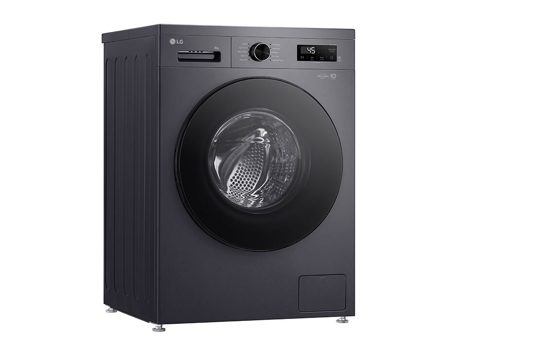 LG 8 kg Vaskemaskin(Essence Black) - Steam, Energiklasse A, 6 Motion DD, Smart Diagnosis™ med Wi-Fi, left side view, F4X1008NMB, thumbnail 7