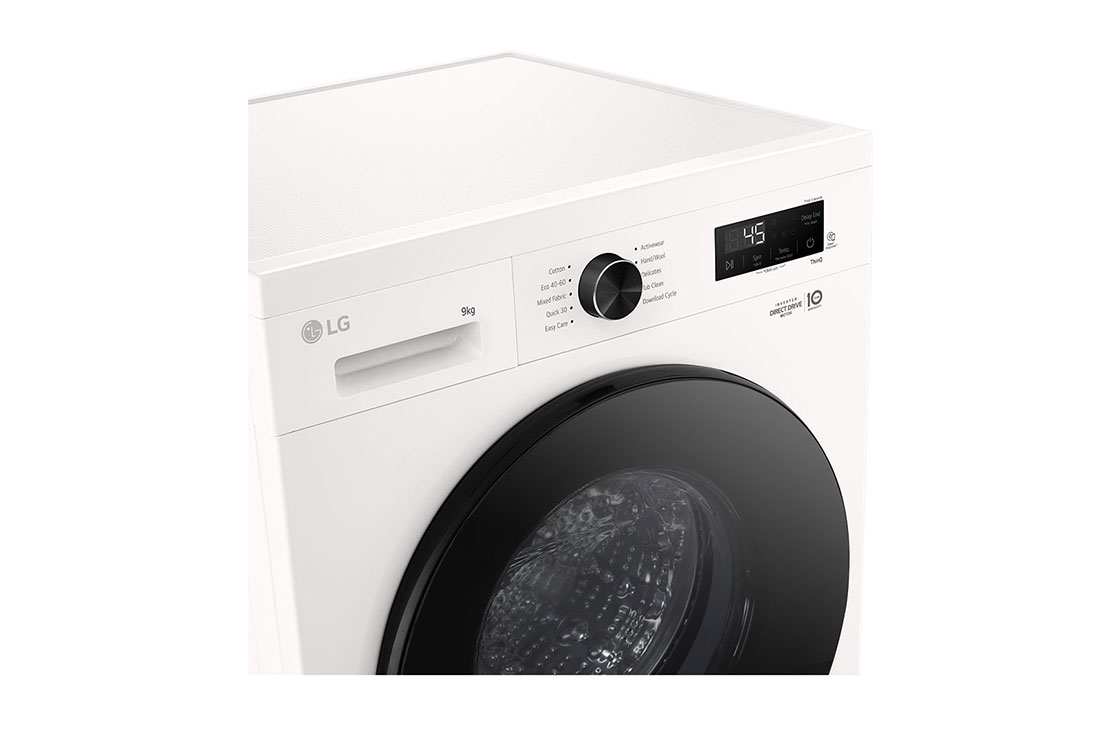 LG 9 kg Vaskemaskin(Svart) - Steam, Energiklasse A, 6 Motion DD, Smart Diagnosis™&nbsp;med Wi-Fi, right view, F4X1009NWB, thumbnail 4