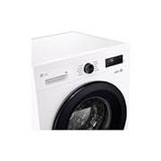 LG 9 kg Vaskemaskin(Essence White) - Steam, Energiklasse A, 6 Motion DD, Smart Diagnosis™ med Wi-Fi, side view, F4X1009NWH, thumbnail 5
